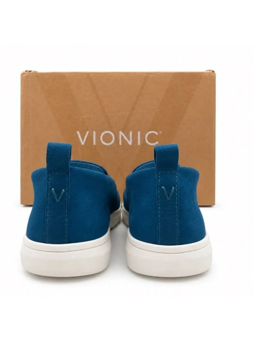 Vionic Uptown Willa Supportive Celestial Teal Nubuck Slip On Sneakers Womens 7